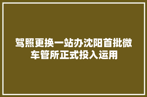 驾照更换一站办沈阳首批微车管所正式投入运用 汽车知识