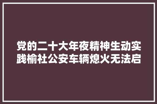 党的二十大年夜精神生动实践榆社公安车辆熄火无法启动 平易近辅警牵线搭火及时救援