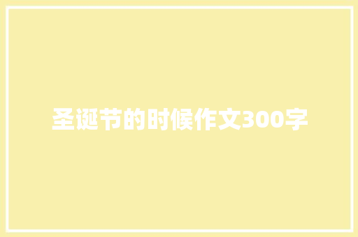 圣诞节的时候作文300字