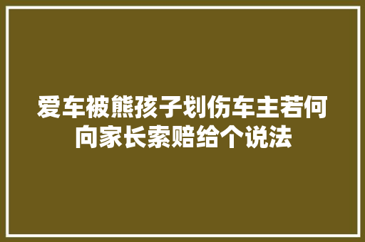 爱车被熊孩子划伤车主若何向家长索赔给个说法