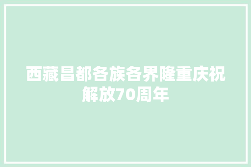 西藏昌都各族各界隆重庆祝解放70周年
