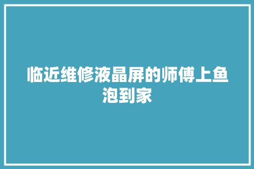 临近维修液晶屏的师傅上鱼泡到家