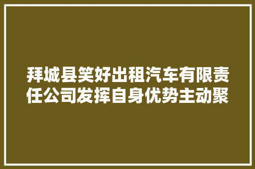 拜城县笑好出租汽车有限责任公司发挥自身优势主动聚力去极端化