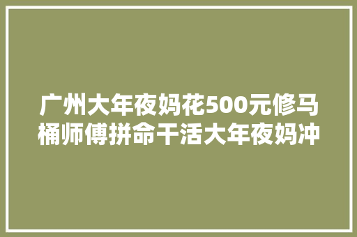 广州大年夜妈花500元修马桶师傅拼命干活大年夜妈冲动加价