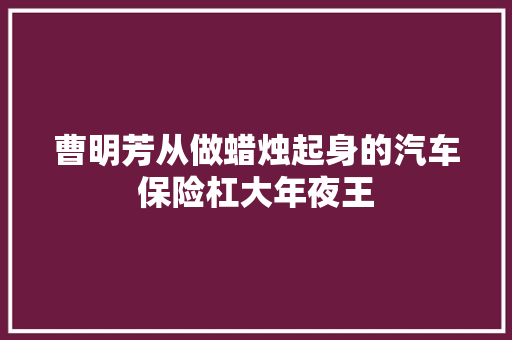 曹明芳从做蜡烛起身的汽车保险杠大年夜王