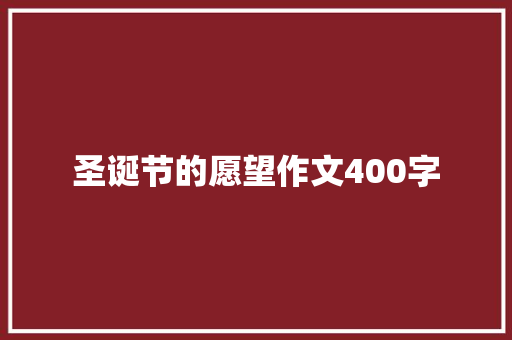 圣诞节的愿望作文400字