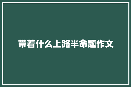 带着什么上路半命题作文
