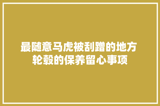 最随意马虎被刮蹭的地方 轮毂的保养留心事项