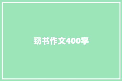 窃书作文400字