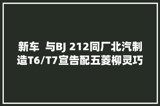 新车  与BJ 212同厂北汽制造T6/T7宣告配五菱柳灵巧力