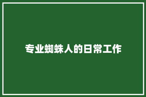 专业蜘蛛人的日常工作