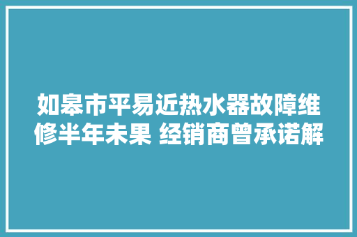如皋市平易近热水器故障维修半年未果 经销商曾承诺解决却未兑现