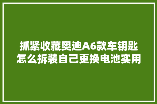 抓紧收藏奥迪A6款车钥匙怎么拆装自己更换电池实用