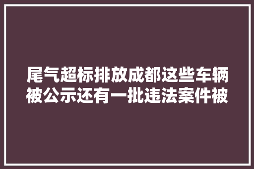 尾气超标排放成都这些车辆被公示还有一批违法案件被曝光