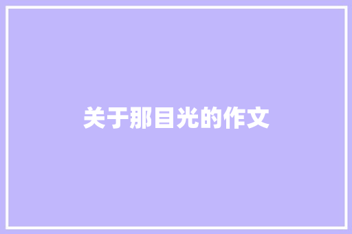 关于那目光的作文