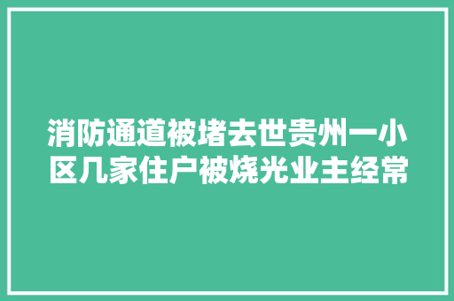 消防通道被堵去世贵州一小区几家住户被烧光业主经常为了泊车斗殴