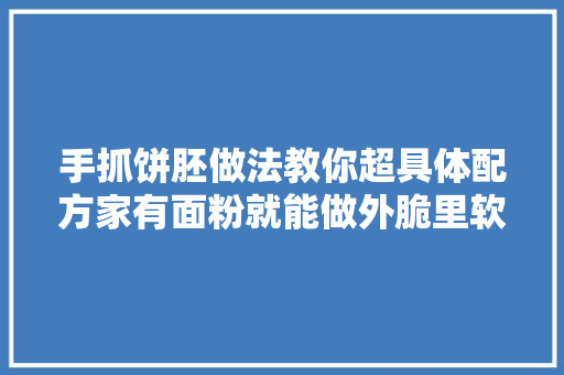 手抓饼胚做法教你超具体配方家有面粉就能做外脆里软不发硬