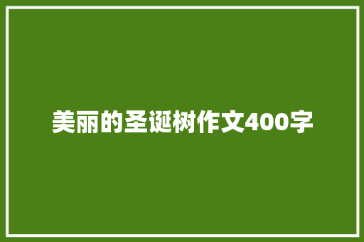 美丽的圣诞树作文400字