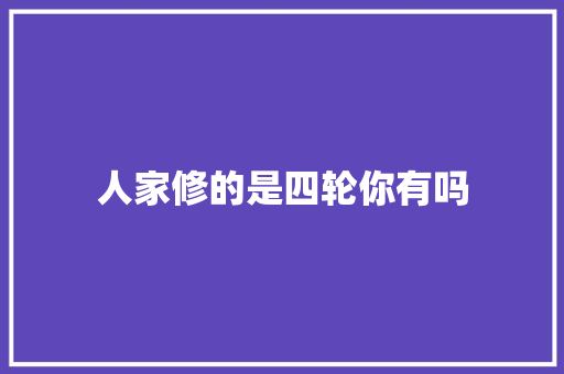 人家修的是四轮你有吗
