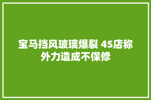 宝马挡风玻璃爆裂 4S店称外力造成不保修