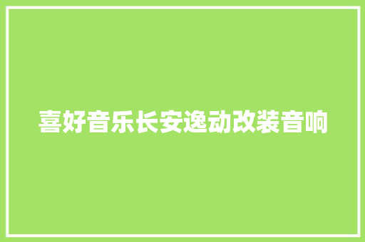 喜好音乐长安逸动改装音响