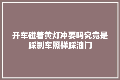 开车碰着黄灯冲要吗究竟是踩刹车照样踩油门