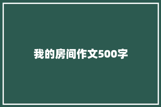 我的房间作文500字