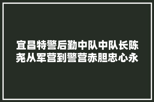宜昌特警后勤中队中队长陈尧从军营到警营赤胆忠心永不变