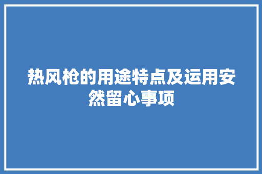 热风枪的用途特点及运用安然留心事项