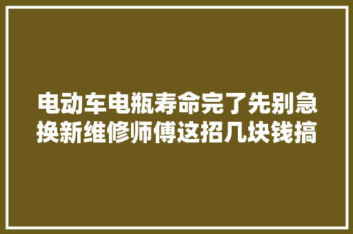 电动车电瓶寿命完了先别急换新维修师傅这招几块钱搞定