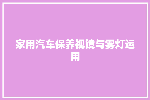 家用汽车保养视镜与雾灯运用