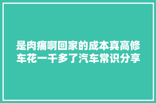 是肉痛啊回家的成本真高修车花一千多了汽车常识分享