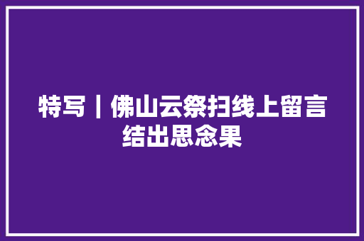特写｜佛山云祭扫线上留言结出思念果