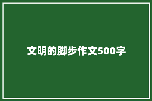 文明的脚步作文500字