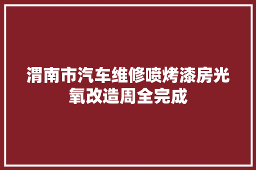 渭南市汽车维修喷烤漆房光氧改造周全完成