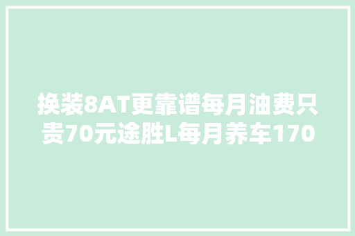 换装8AT更靠谱每月油费只贵70元途胜L每月养车1700元