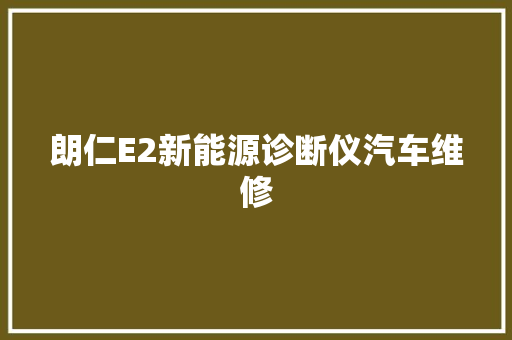 朗仁E2新能源诊断仪汽车维修