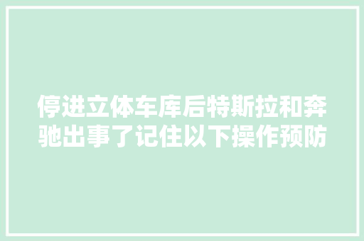 停进立体车库后特斯拉和奔驰出事了记住以下操作预防门洞大年夜开