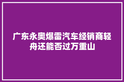 广东永奥爆雷汽车经销商轻舟还能否过万重山