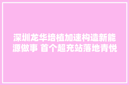 深圳龙华培植加速构造新能源做事 首个超充站落地青悦汇