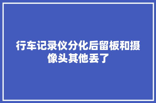 行车记录仪分化后留板和摄像头其他丢了