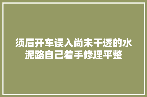 须眉开车误入尚未干透的水泥路自己着手修理平整