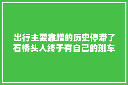 出行主要靠蹭的历史停滞了石桥头人终于有自己的班车啦