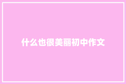 什么也很美丽初中作文