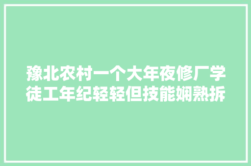 豫北农村一个大年夜修厂学徒工年纪轻轻但技能娴熟拆装轮胎神速 汽车知识