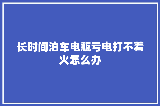 长时间泊车电瓶亏电打不着火怎么办