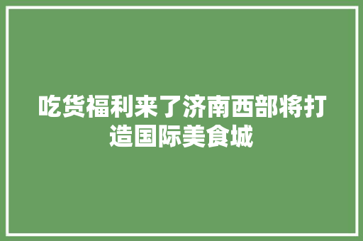 吃货福利来了济南西部将打造国际美食城