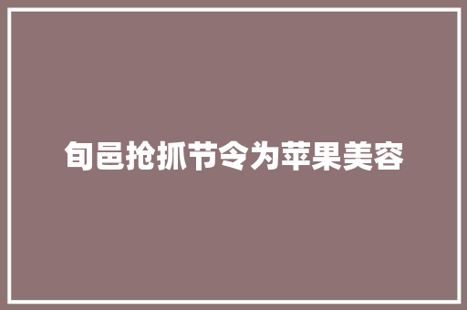 旬邑抢抓节令为苹果美容