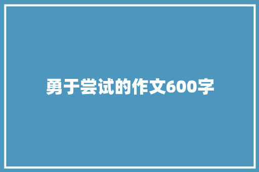 勇于尝试的作文600字