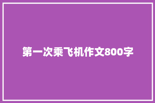第一次乘飞机作文800字